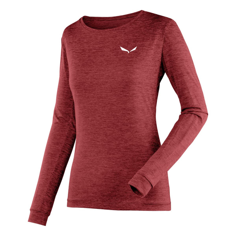Salewa Puez Dry W L/S Tee T-Shirt de randonnée, Syrah Melange, XL Femme