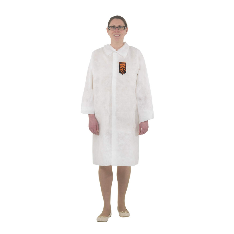 Kleenguard A10 40103 Blouse pour visiteur pour travaux légers - Blanc, taille L, 1 x 50 (50 pièces au total)