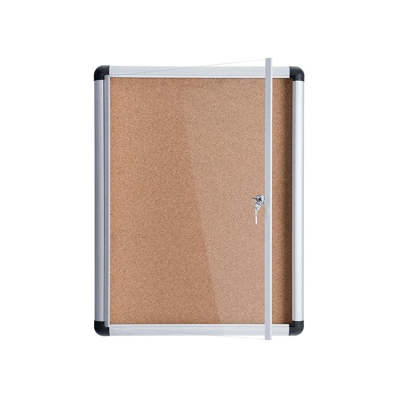 Bi-Office Vitrine d'Affichage Interieur en Liège Enclore Extra, Tableau d'Affichage Verrouillable, 490 x 664 mm, 4 x A4…