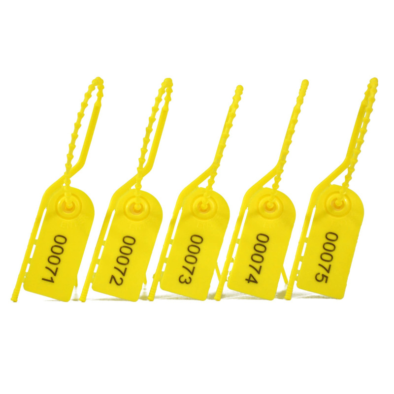 Lzbignun Lot de 200 étiquettes de sécurité numérotées en plastique pour extincteur (jaune)