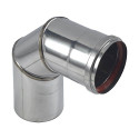 Coude EQ90° inox 316 4/10 Ø100 + joint a levres