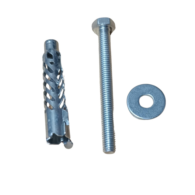 Lot de 10 Cheville "TWIST" en Acier Zingué M6X60 + VIS + Rondelles, pour Charges Moyennes Materiaux durs pleins ou creux  Walra