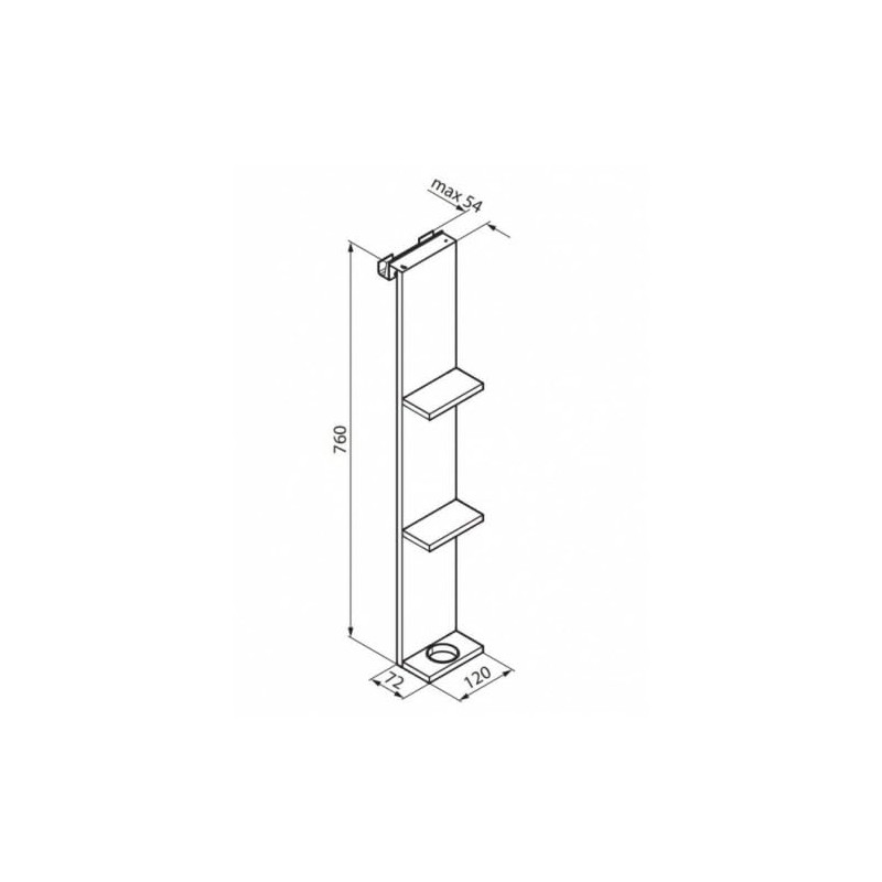 Étagère pour Paroi de Douche Noir  Frame NOVELLINI R90AKFPO1290