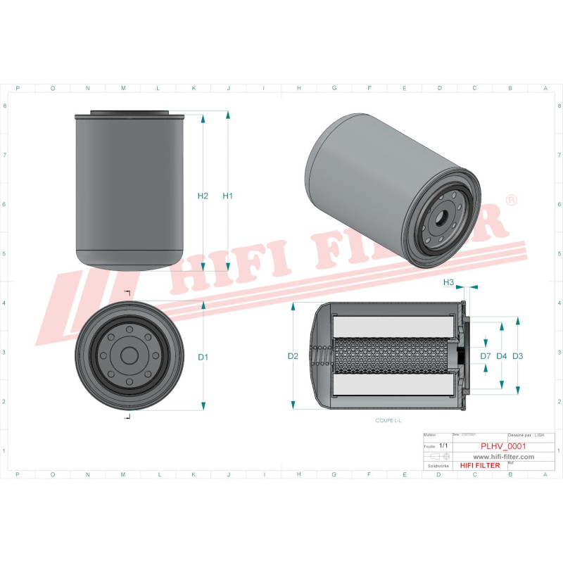 HIFI Filtre hydraulique SH 66054 compatible avec SPH 9701, P 55-1348, BT305, 51621