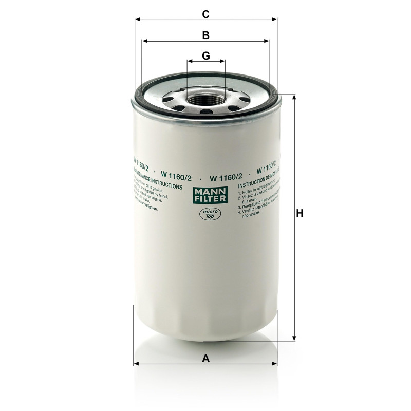 MANN-FILTER W 1160/2 Filtre à huile - POIDS-LOURDS + AUTOBUS