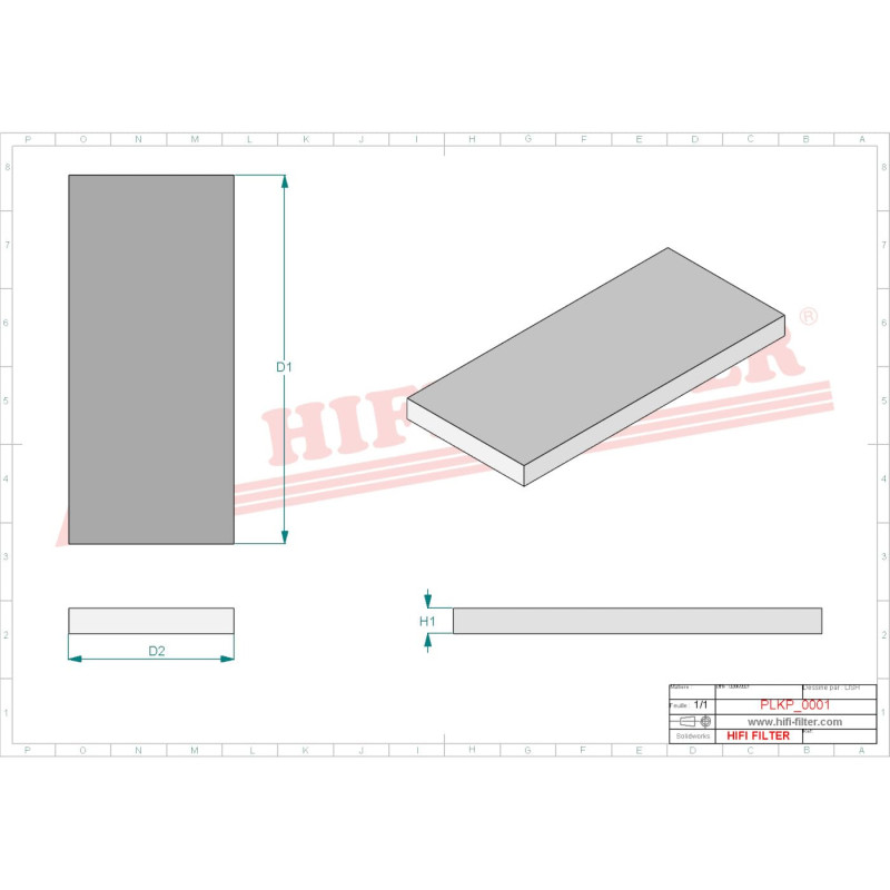 HIFI Filtre d'habitacle SC 50073 compatible avec SKL 46152, CU3403(10), E 1904LI, LAP10
