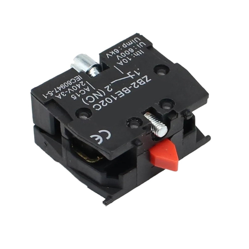 KLVN Interrupteur à Bouton-Poussoir Xb2, 1 pièce, Bloc de Contact Zb2be102c(NC) Zb2-be101c (NO) (Color : ZB2-BE102C NC)