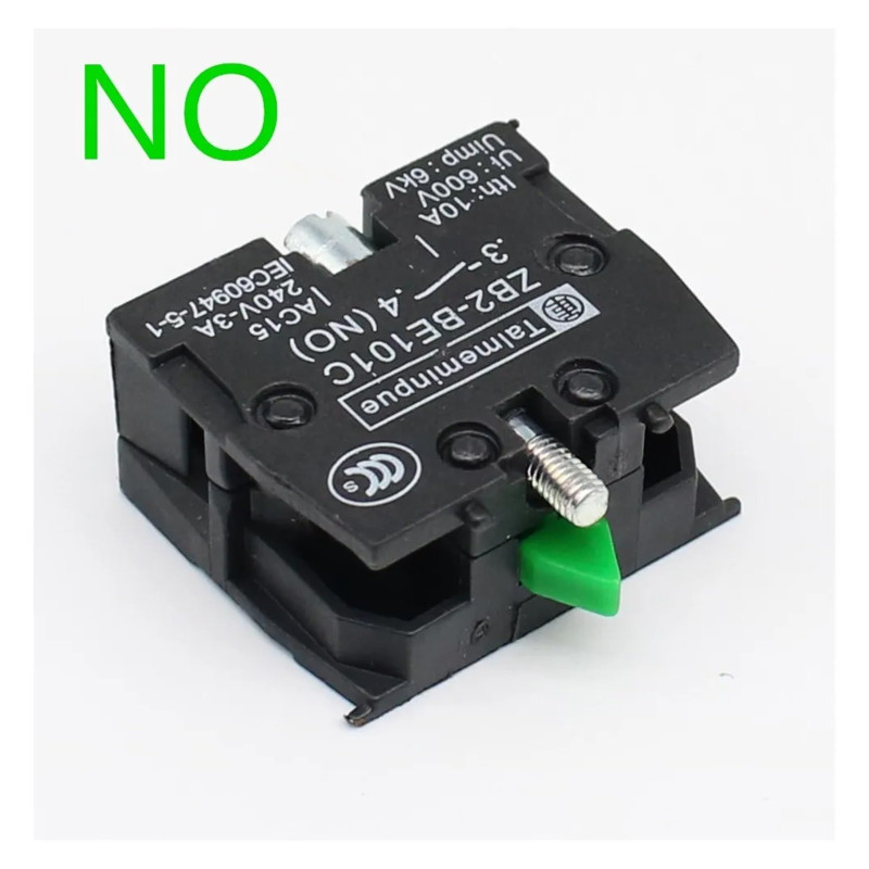 KLVN Interrupteur à Bouton-Poussoir Xb2, 1 pièce, Bloc de Contact Zb2be102c(NC) Zb2-be101c (NO) (Color : ZB2-BE102C NC)