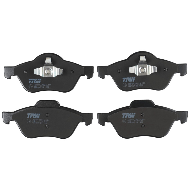 TRW GDB1687 Plaquettes de Frein Kit de 4 pour Renault Clio III (BR0/1, CR0/1) 2005-2014 Essieu Avant et Autres Véhicules