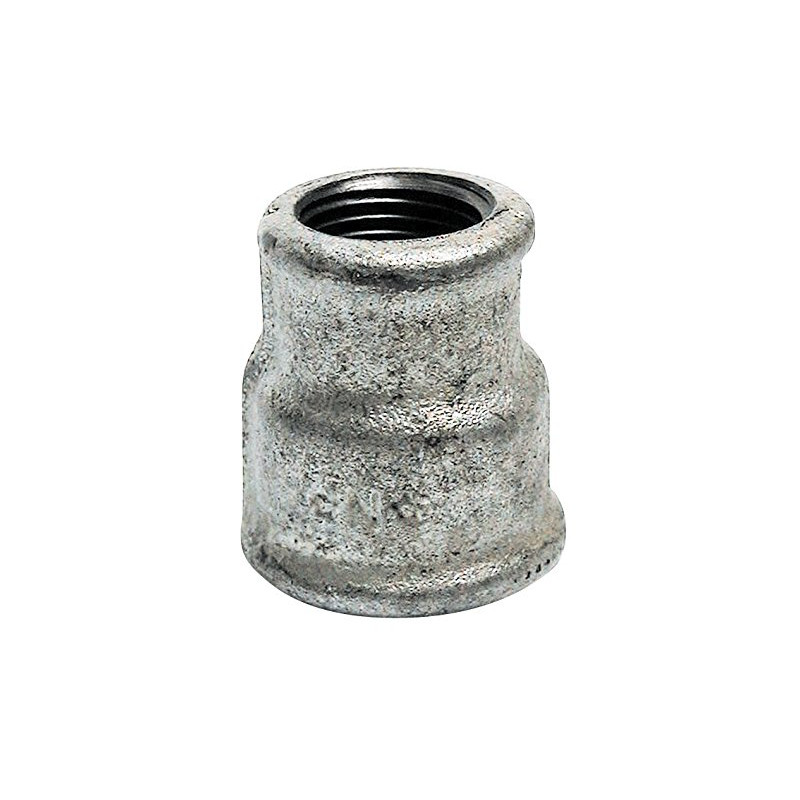 Sanitop-Wingenroth 13176 6 Manchon de réduction en Fonte malléable N° 240-1 Deux filetages internes-Galvanisé, 1 1/4" x 1", 1 1/