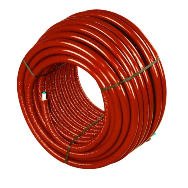 Tube Composite Isolé 6mm  Uponor Thermo S6 14x2mm Rouge sur Rouleau de 50m