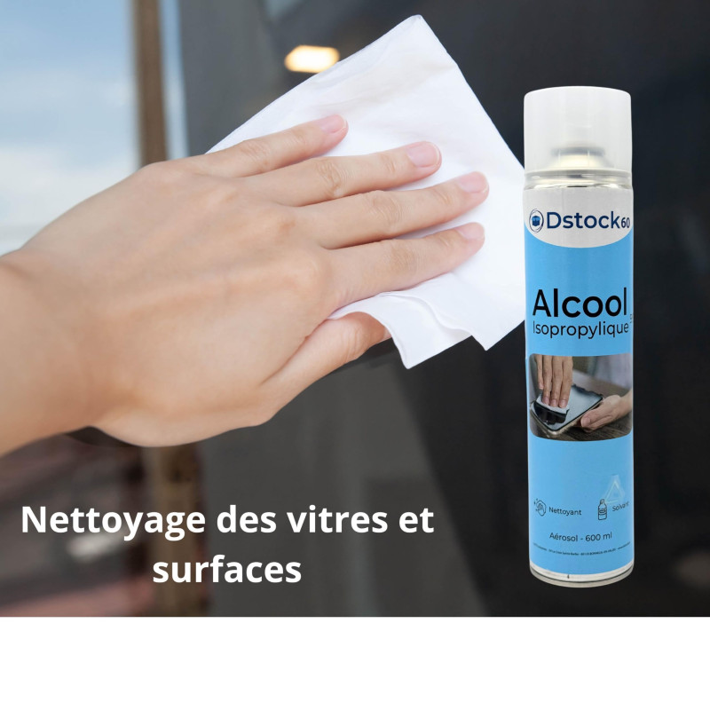 Alcool isopropylique 99° aérosol – 600ml – Parfait comme nettoyant, solvant et dégraissant