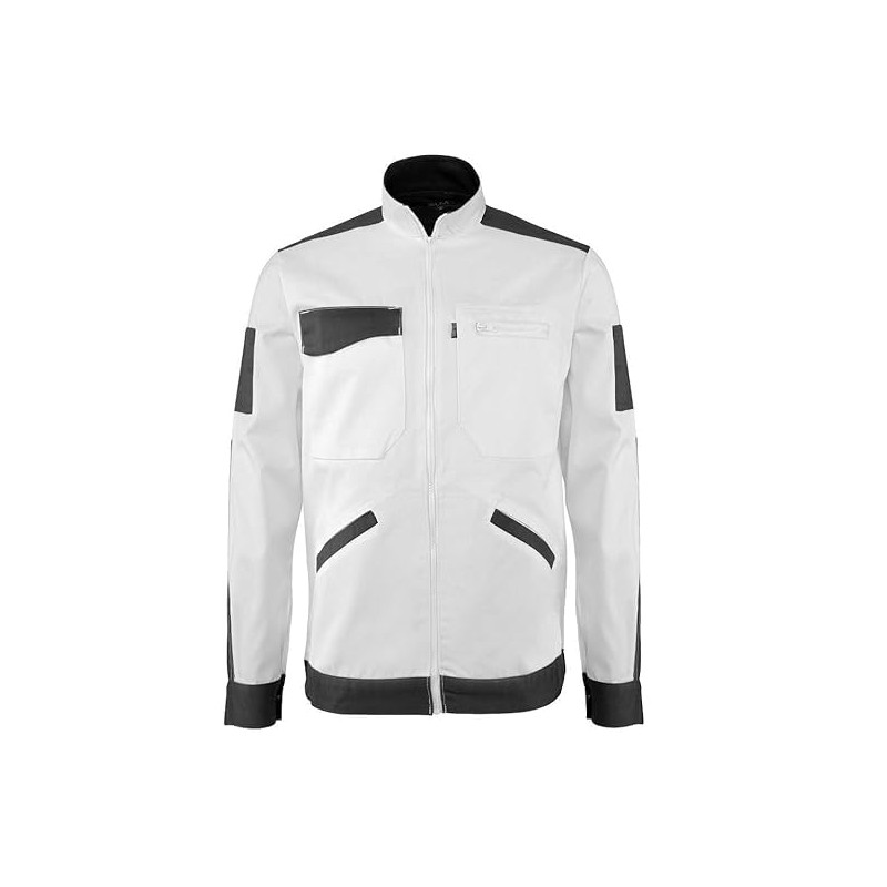 Blouson de peintre pour homme – ENDUIT – blanc/gris charcoal – 2015 – LMA (Taille 2 (S))