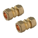 UKDD® Lot de 2 raccords de compression droits en laiton 15 mm