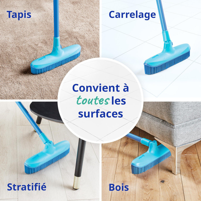 Spontex Pelle et balayette en caoutchouc Spontex Catch & Clean - Pelle et balayette pour poils d’animaux - Balayette en caoutch
