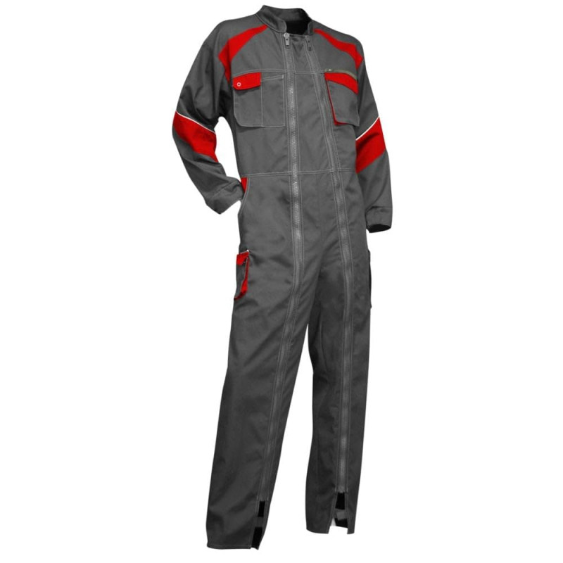 LMA 401221 LUZERNE Combinaison Double Fermeture, Gris/Rouge, Taille 1