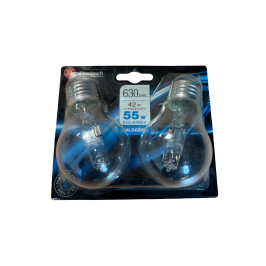 Lot de 2 ampoules halogènes Marque Repère E27 – 42 W (équiv. 55 W) – 630 lm – 2800 K