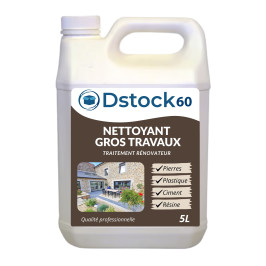 Nettoyant gros travaux - 5L - Traitement rénovateur multi-surfaces, décapant pierres, plastique, ciment, résine