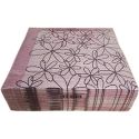 Serviettes de table airlaid Flo Prunia - couleur rose motifs fleurs - 40 x 40 cm - x 50 - DSTOCK60