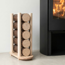 Porte-bûches en bois de hêtre - Fabrication française