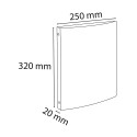 Exacompta - réf. 51299E - 1 Classeur souple avec étiquette OPAK - 4 anneaux ronds diamètre 15 mm - Dos 20 mm - Dimensions extér