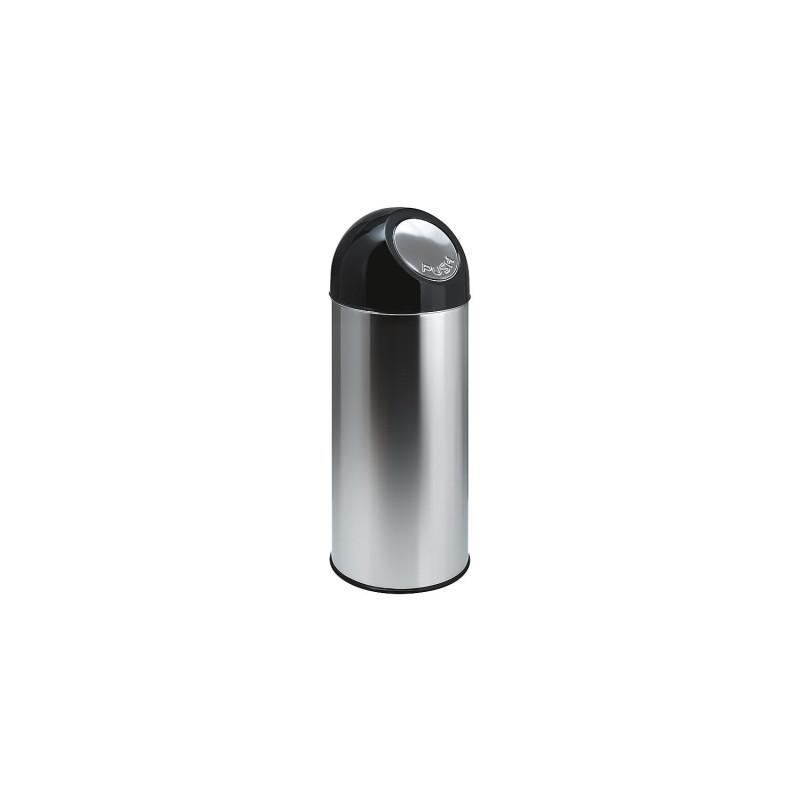 VEPABINS V-Part Pushbin Prullenbak - 55 l - RVS/Zwart