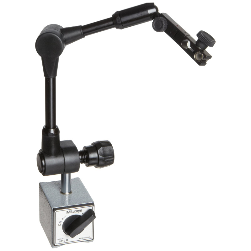 Mitutoyo 7019 Base magnétique avec verrou de position hydraulique pour tiges 3/8" et 8 mm, interrupteur marche/arrêt, traction