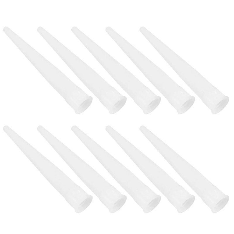 Lot de 10 buses de rechange en plastique pour scellants Blanc