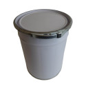 5 l D 'litre Blanc uni fer blanc Seau Seau en métal avec couvercle et bague Fermeture Poignée en plastique pour le rangement à