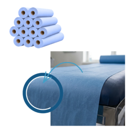 12 demi-draps d'examen plastifiés bleus - 25 x 38 cm - 135 formats