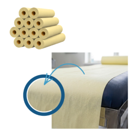 12 draps d'examen plastifiés jaune - 50 x 38 cm - 132 formats