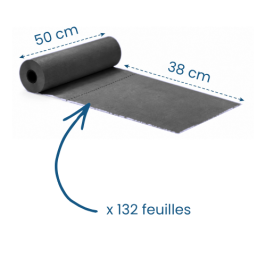 12 draps d'examen plastifiés noir - 50 x 38 cm - 132 formats