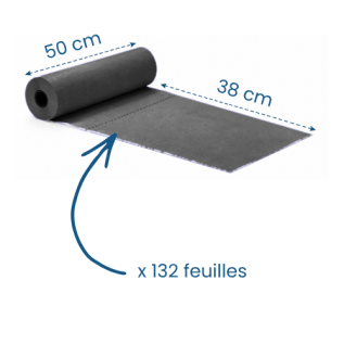 12 draps d'examen plastifiés noir - 50 x 38 cm - 132 formats