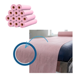 12 draps d'examen plastifiés rose - 50 x 38 cm - 132 formats