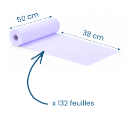 12 draps d'examen plastifiés violet - 50 x 38 cm - 132 formats