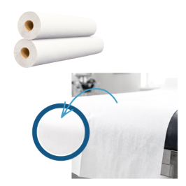 2 draps d'examen plastifiés blancs - 75 x 115 cm - 50 formats