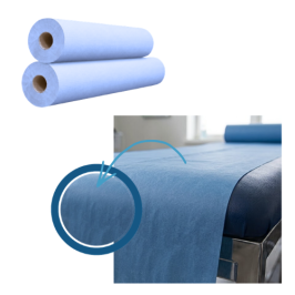 2 draps d'examen plastifiés bleus - 75 x 35 cm - 135 formats