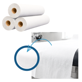 3 draps d'examen plastifiés blancs - 50 x 35 cm - 135 formats