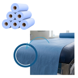 6 draps d'examen plastifiés bleus - 50 x 35 cm - 135 formats