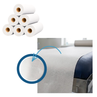 6 draps d'examen gaufrés blancs - 50 x 35 cm - 300 formats