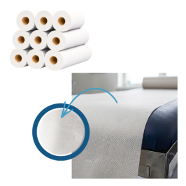 9 draps d'examen gaufrés blancs - 50 x 35 cm - 135 formats