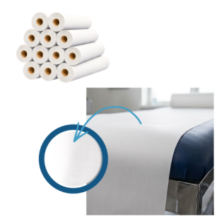 12 draps d'examen lisses blancs pure ouate - 70 x 35 cm - 135 formats