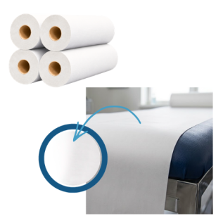 4 draps d'examen lisses blancs pure ouate - 50 x 38 cm - 500 formats