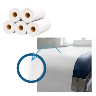 5 draps d'examen lisses blancs pure ouate - 40 x 35 cm - 135 formats