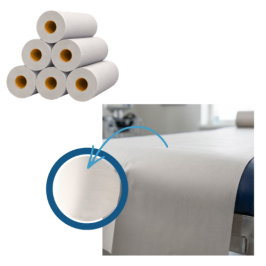 6 draps d'examen lisses blancs ouate recyclée - 50 x 38 cm - 300 formats