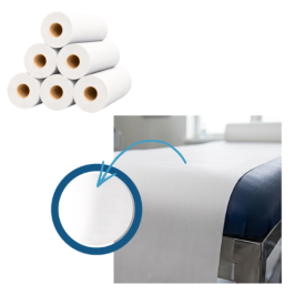 6 draps d'examen lisses blancs pure ouate - 50 x35 cm - 200 formats