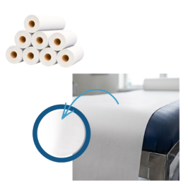 8 draps d'examen lisses blancs pure ouate - 65 x 190 cm - 30 formats