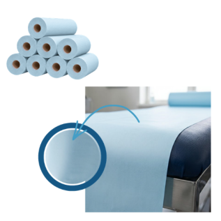 8 draps d'examen lisses bleus pure ouate - 65 x 38 cm - 150 formats