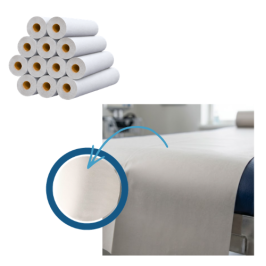 12 draps d'examen lisses en ouate recyclée - 50 x 35 cm - 135 formats