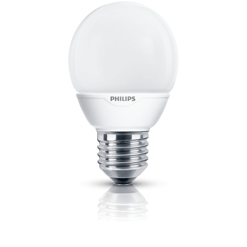 Philips Ampoule FluoCompacte Sphérique Culot E27 7 Watts Consommés Équivalence Incandescence : 35W